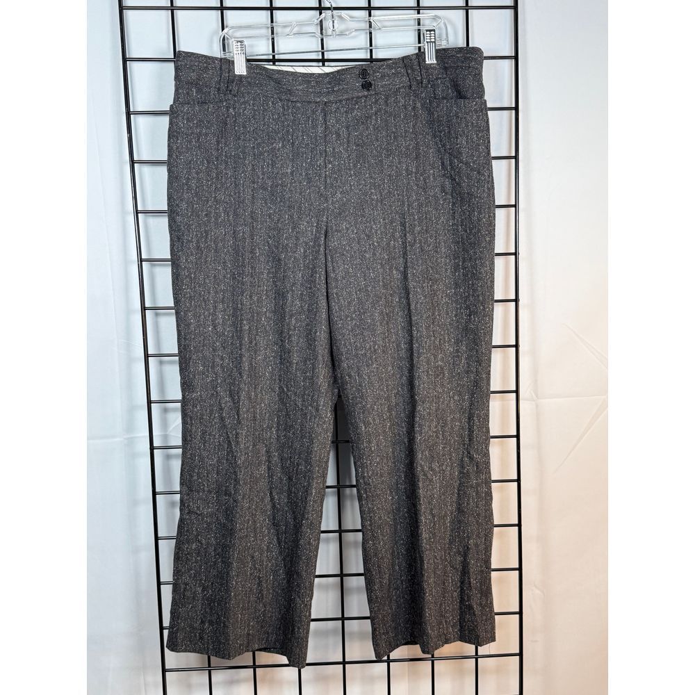 Talbot's Signature Lined Flare Wool Silk Career Dress Pants Womens 16 Black Wide